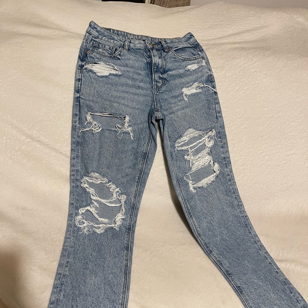 American Eagle Outfitters Light Blue Ripped Skinny Jeans